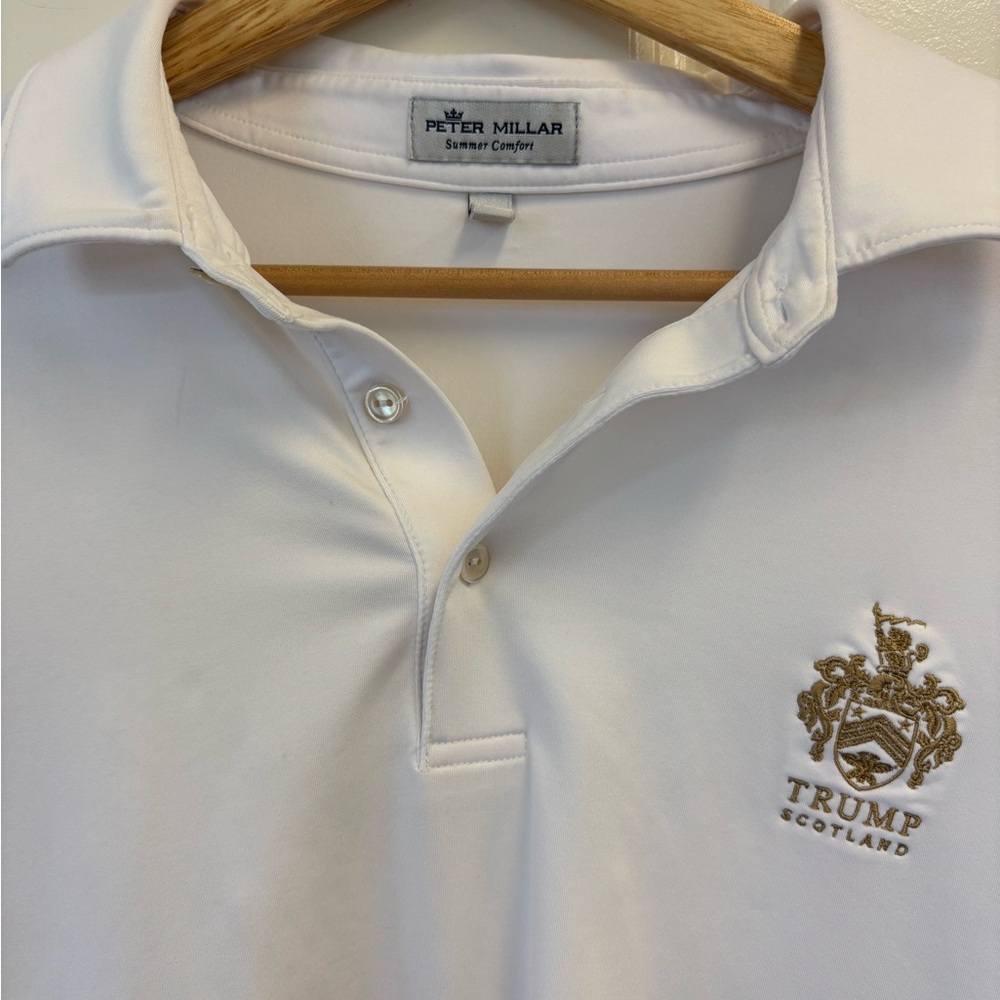 Peter Millar White Polo - Trump Scotland